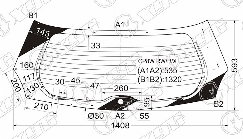 Стекло заднее с обогревом MAZDA PREMACY XYG CP8W RW/H/X 