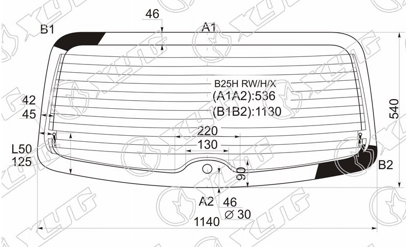 Стекло заднее с обогревом MAZDA FAMILIA, 323 XYG B25H RW/H/X