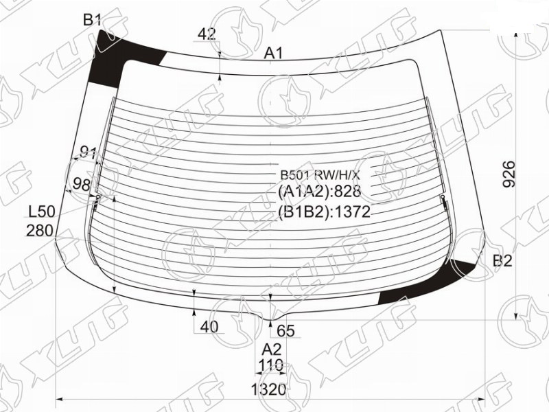 Стекло заднее с обогревом MAZDA FAMILIA ASTINA, 323 XYG B501 RW/H/X 