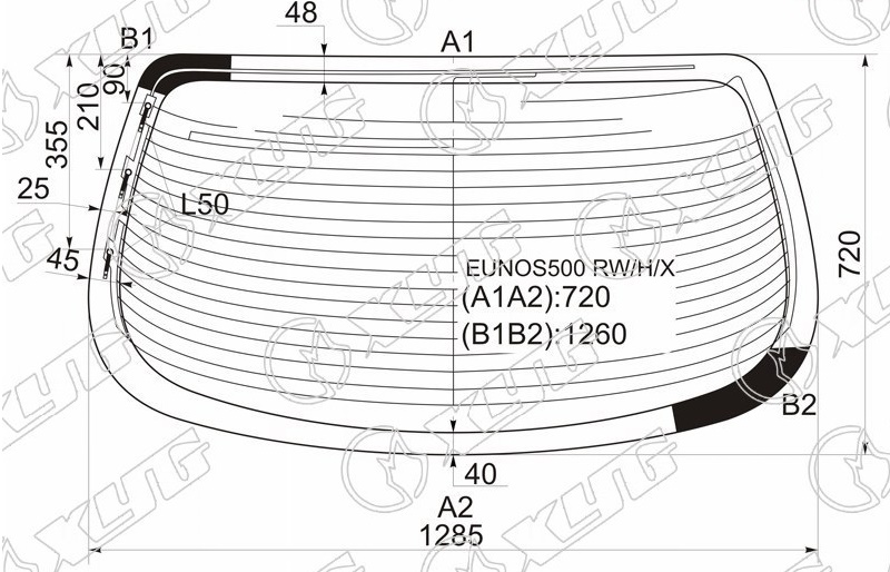 Стекло заднее с обогревом MAZDA EUNOS 500, XEDOS 6 XYG EUNOS500 RW/H/X 