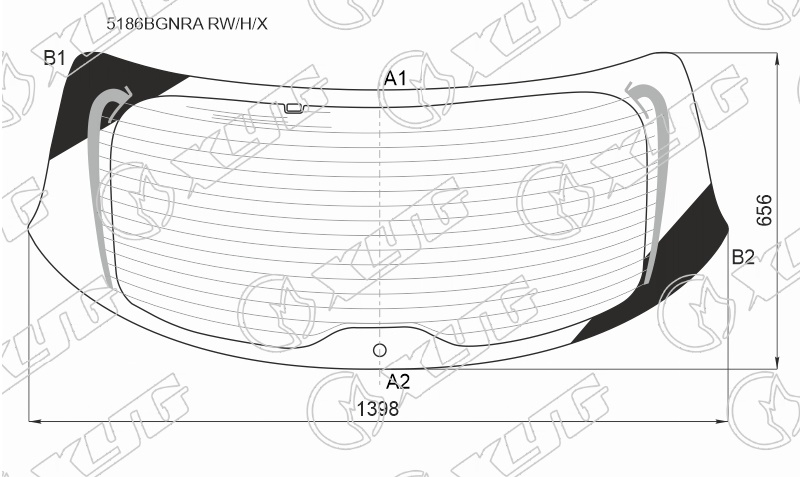 Стекло заднее с обогревом MAZDA CX-9 XYG 5186BGNRA RW/H/X 