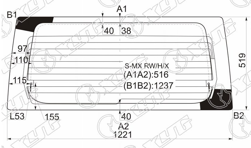 Стекло заднее с обогревом HONDA S-MX XYG S-MX RW/H/X 