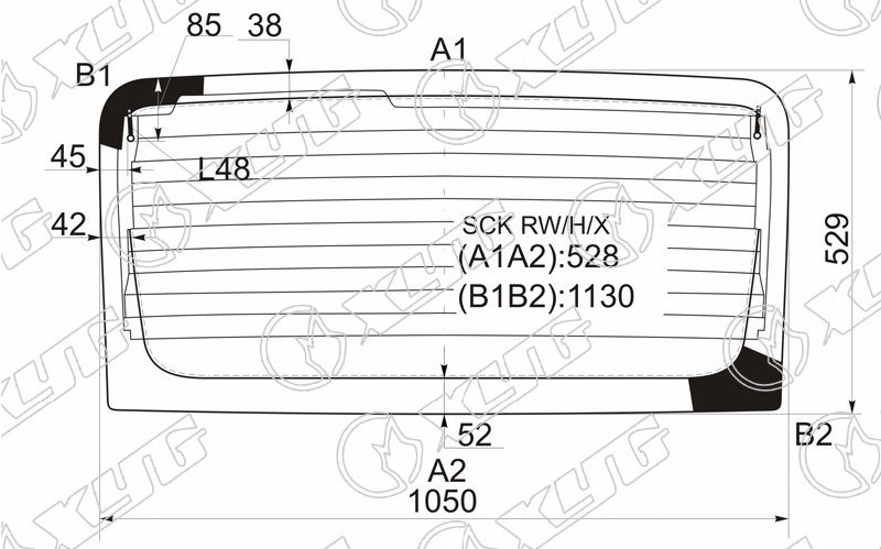 Стекло заднее с обогревом HONDA THATS XYG SCK RW/H/X 