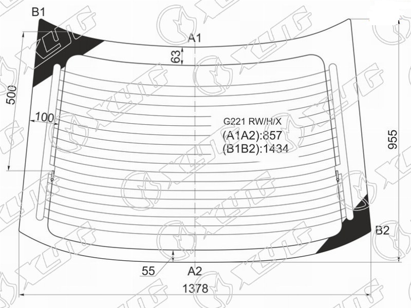 Стекло заднее с обогревом MAZDA CAPELLA, 626 XYG G221 RW/H/X 