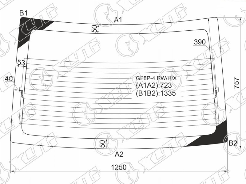 Стекло заднее с обогревом MAZDA CAPELLA, 626 XYG GF8P-4 RW/H/X  