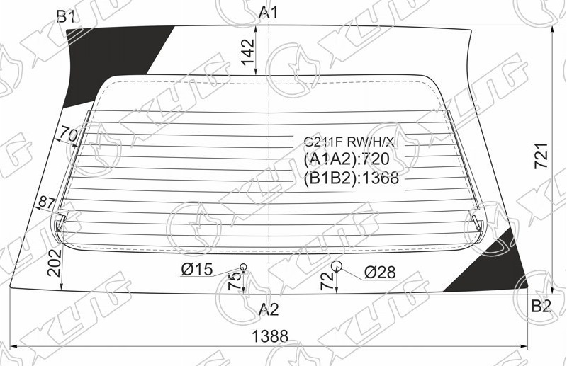 Стекло заднее с обогревом MAZDA CAPELLA, 626 XYG G211F RW/H/X 