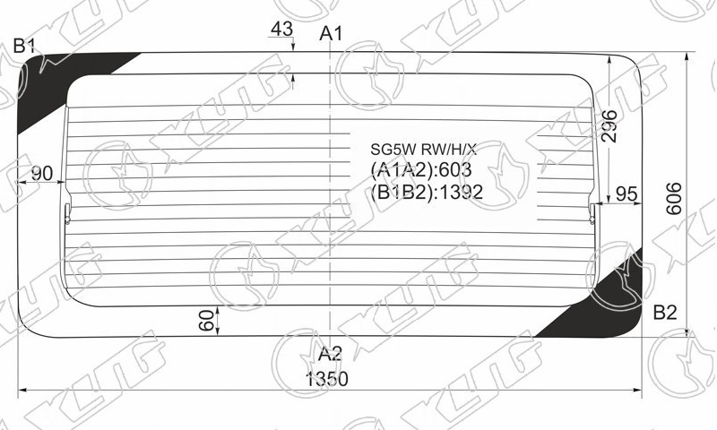 Стекло заднее с обогревом MAZDA BONGO FRIENDEE XYG SG5W RW/H/X 