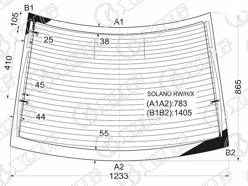 Стекло заднее с обогревом LIFAN SOLANO XYG SOLANO RW/H/X 