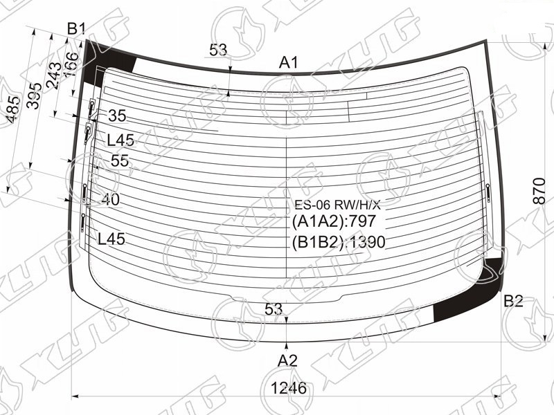 Стекло заднее с обогревом LEXUS ES 350 XYG ES-06 RW/H/X 