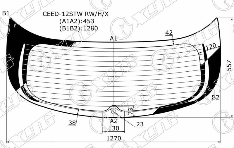 Стекло заднее с обогревом KIA CEED XYG CEED-12STW RW/H/X 