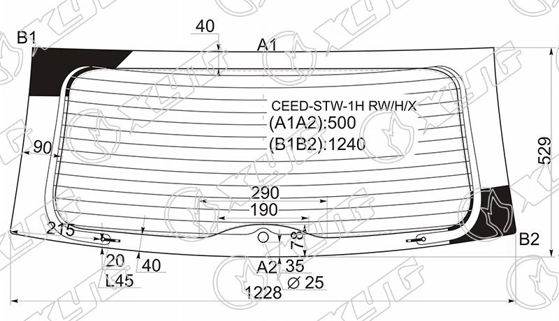 Стекло заднее с обогревом KIA CEED XYG CEED-STW-1H RW/H/X 