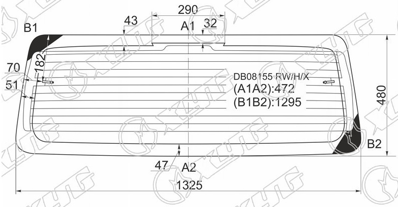 Стекло заднее с обогревом JEEP GRAND CHEROKEE XYG DB08155 RW/H/X 