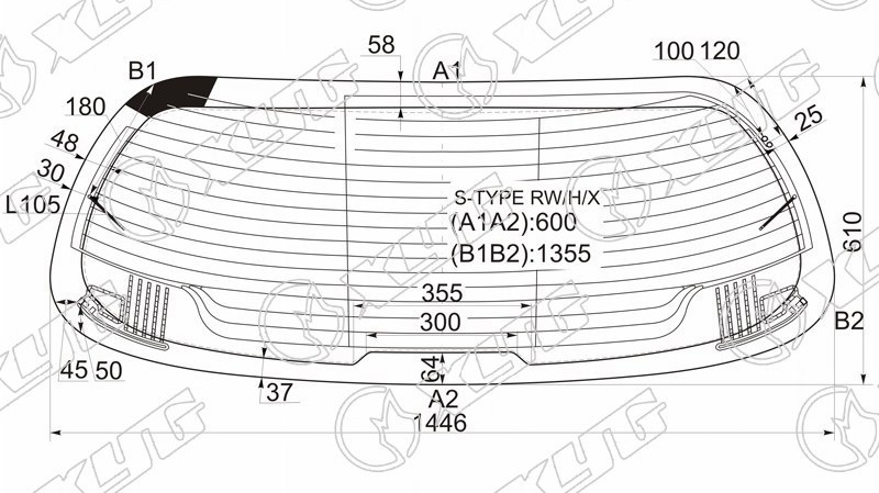 Стекло заднее с обогревом JAGUAR S-TYPE XYG S-TYPE RW/H/X 