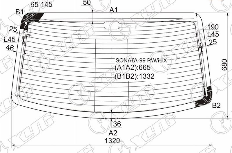 Стекло заднее с обогревом HYUNDAI SONATA, TAGAZ XYG SONATA-99 RW/H/X 