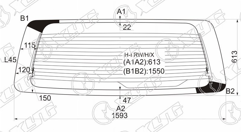 Стекло заднее с обогревом HYUNDAI H1-STAREX XYG H-I RW/H/X 