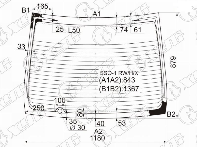 Стекло заднее с обогревом HONDA PRELUDE XYG SSO-1 RW/H/X 