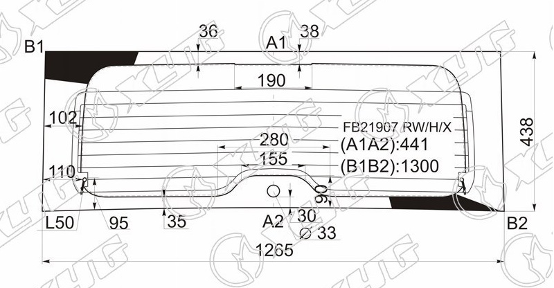 Стекло заднее с обогревом HONDA ELEMENT XYG FB21907 RW/H/X 