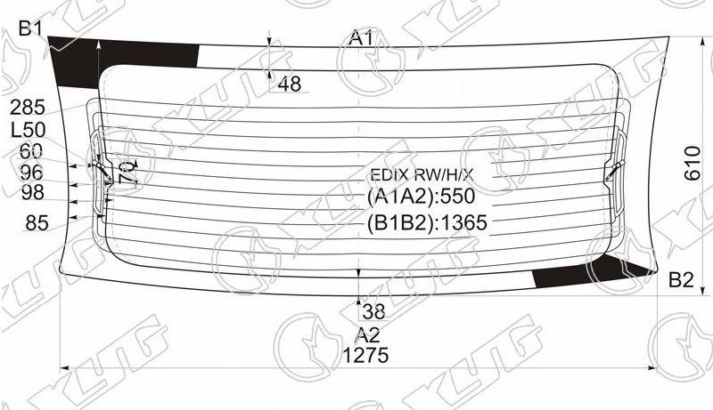 Стекло заднее с обогревом HONDA EDIX XYG EDIX RW/H/X 