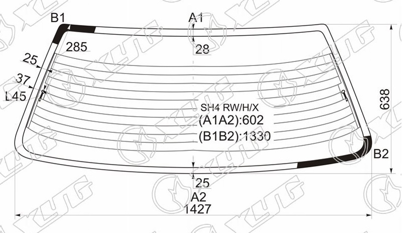 Стекло заднее с обогревом HONDA CIVIC XYG SH4 RW/H/X 