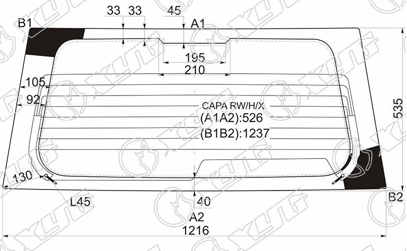 Стекло заднее с обогревом HONDA CAPA XYG CAPA RW/H/X 