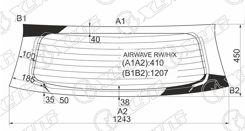 Стекло заднее с обогревом HONDA AIRWAVE, PARTNER XYG AIRWAVE RW/H/X 