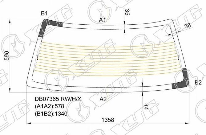 Стекло заднее с обогревом FORD TEMPO XYG DB07365 RW/H/X 