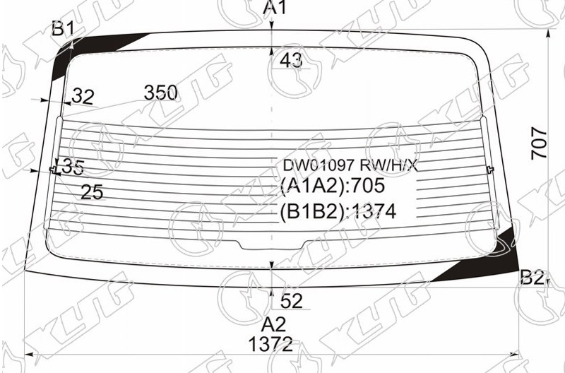 Стекло заднее с обогревом FORD TAURUS XYG DW01097 RW/H/X 