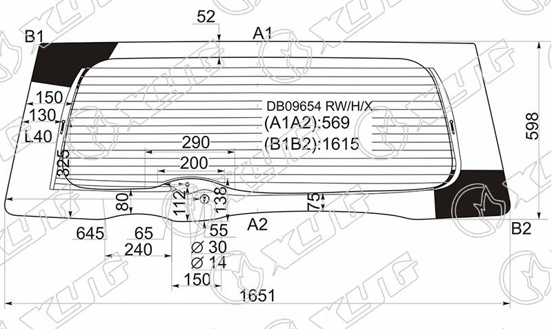 Стекло заднее с обогревом FORD EXCURSION XYG DB09654 RW/H/X 