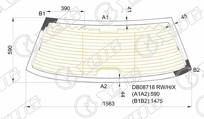 Стекло заднее с обогревом FORD CROWN VICTORIA XYG DB08718 RW/H/X 