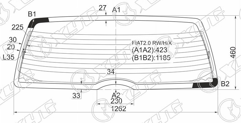 Стекло заднее с обогревом FIAT TEMPRA XYG FIAT2.0 RW/H/X 