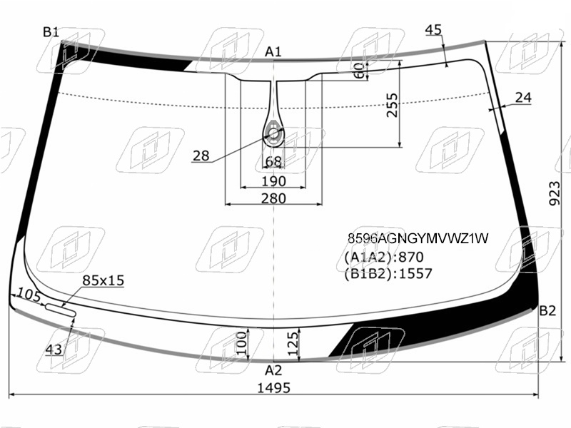 Стекло лобовое AUDI Q5 FUYAO 8596AGNGYMVWZ1W