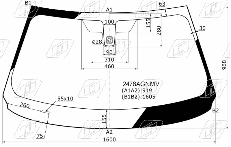 Стекло лобовое BMW X6 FUYAO 2478AGNMV