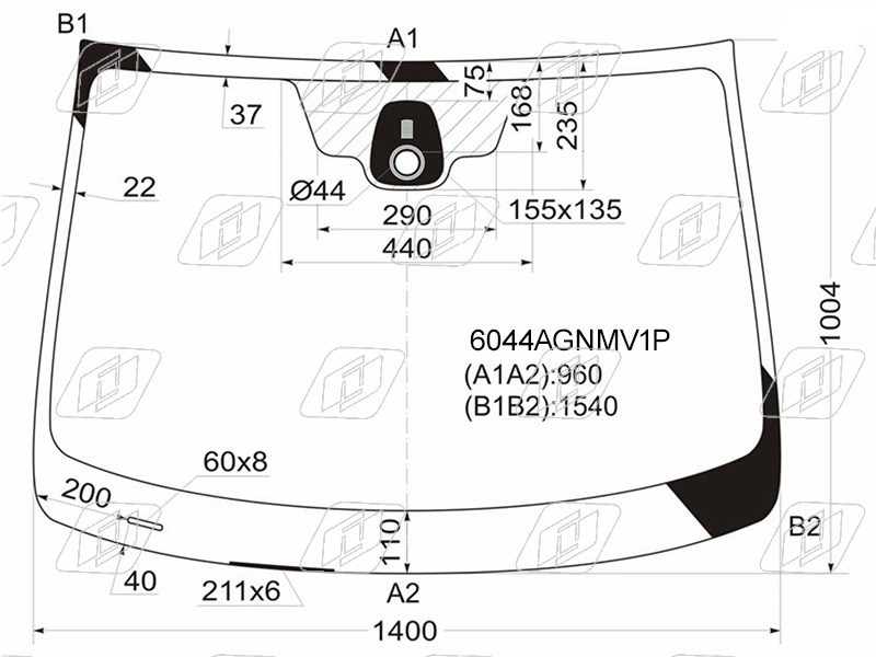 Стекло лобовое NISSAN QASHQAI FUYAO 6044AGNMV1P