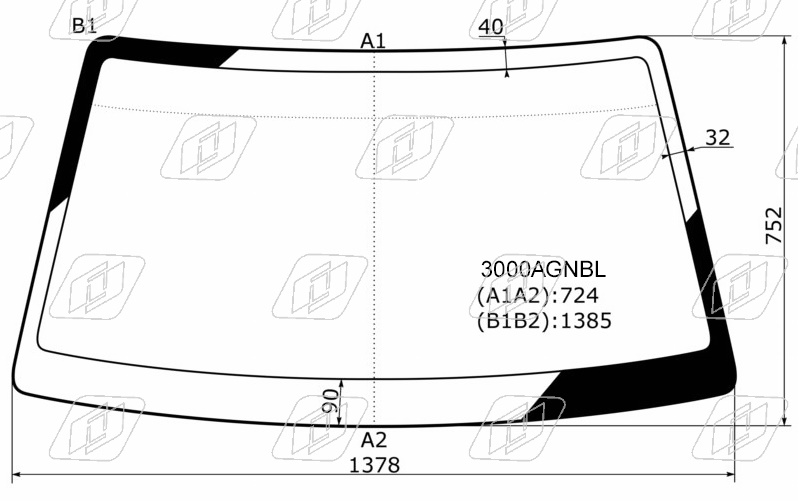Стекло лобовое DAEWOO NEXIA FUYAO 3000AGNBL
