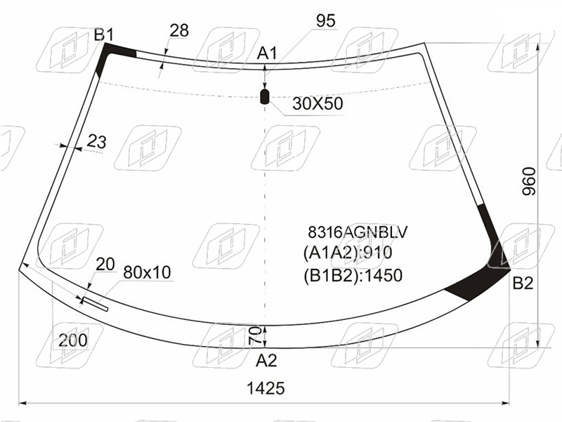 Стекло лобовое TOYOTA CELICA FUYAO 8316AGNBLV