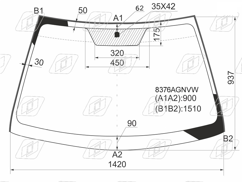 Стекло лобовое TOYOTA COROLLA FUYAO 8376AGNVW