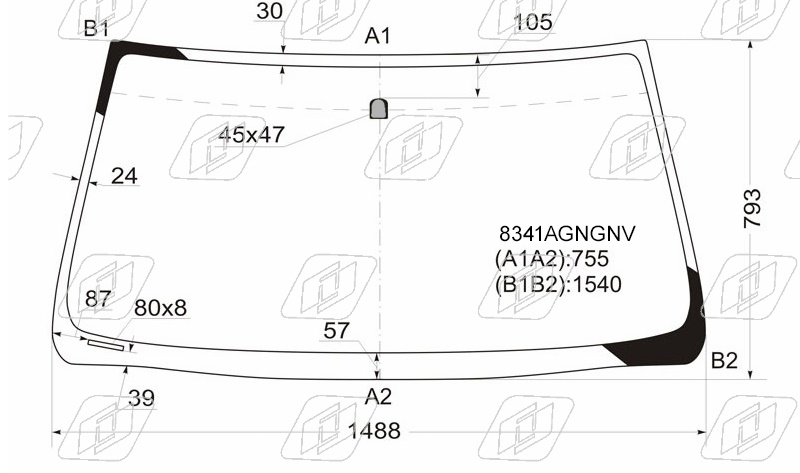 Стекло лобовое TOYOTA LAND CRUISER PRADO, LEXUS GX470 FUYAO 8341AGNGNV