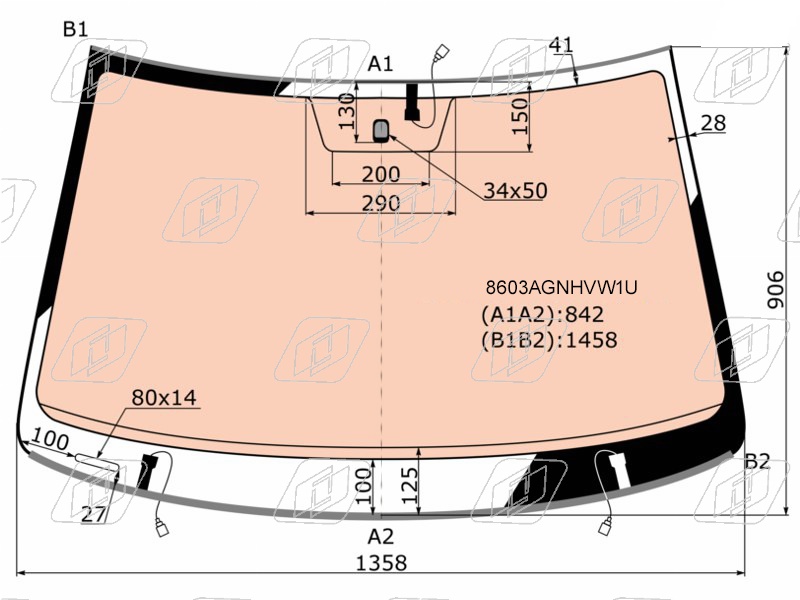 Стекло лобовое с полным обогревом VOLKSWAGEN POLO SEDAN FUYAO 8603AGNHVW1U