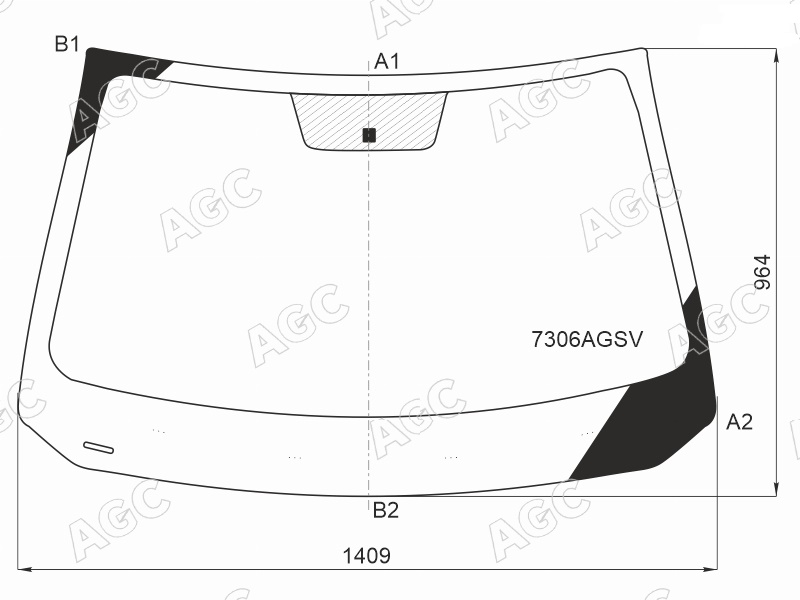 Стекло лобовое RENAULT DUSTER AGC 7306AGSV