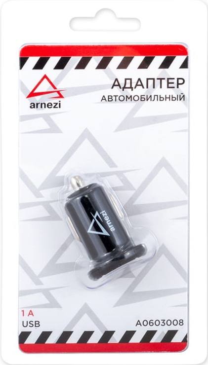 Адаптер автомобильный ARNEZI A0603008, 1хUSB, 5В, 1А