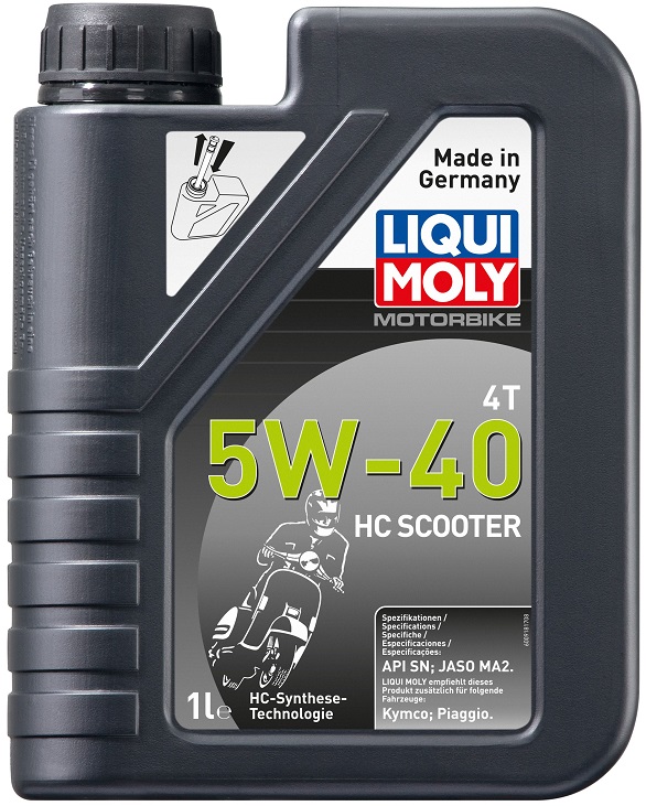 Масло моторное синтетическое Liqui Moly 20829 Motorbike 4T HC Scooter, 5W-40, 1 л