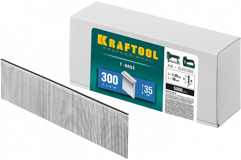 Гвозди для нейлера KRAFTOOL 31785-35, 35 мм, 5000 шт