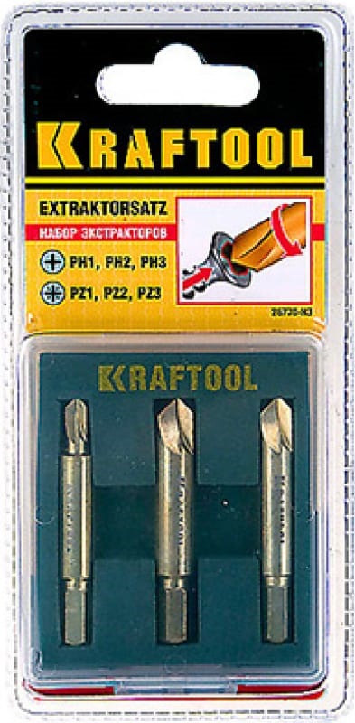 Набор экстракторов KRAFTOOL 26770-Н3, 3 шт