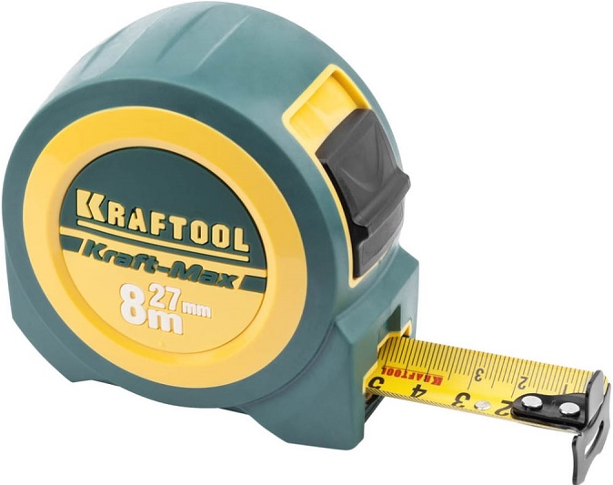 Рулетка PRO Kraft-Max KRAFTOOL 34127-08-27, 8 м х 27 мм