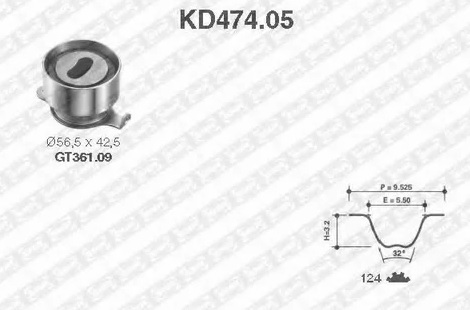 Комплект ремня ГРМ HONDA Civic NTN / SNR KD474.05