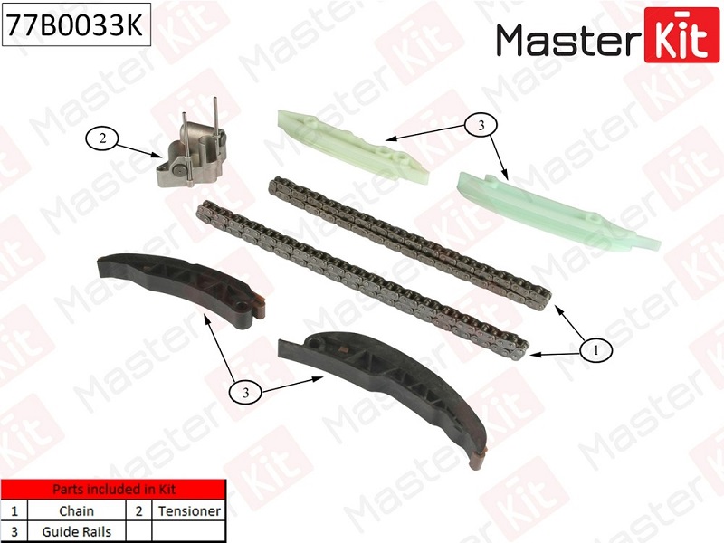 Комплект цепи ГРМ BMW 3 Masterkit 77B0033K