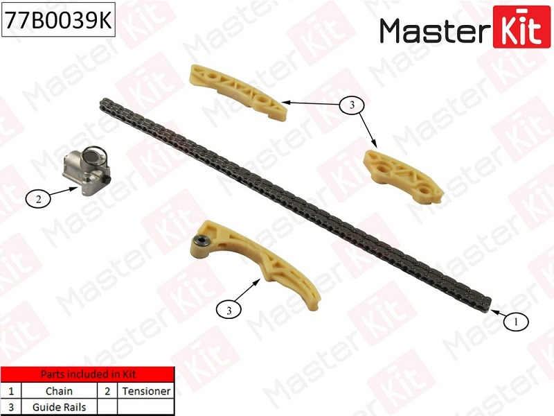 Комплект цепи ГРМ Opel Vectra Masterkit 77B0039K