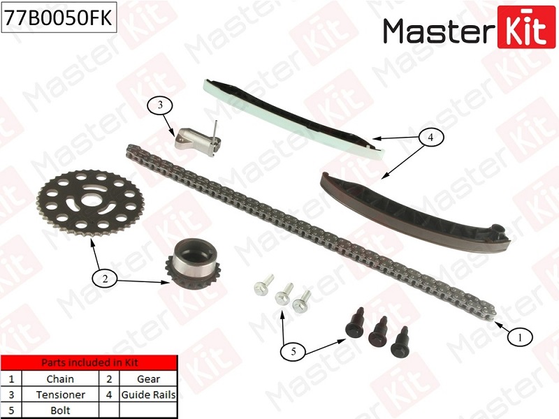 Комплект цепи ГРМ Renault Laguna Masterkit 77B0050FK