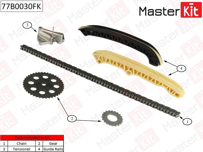 Комплект цепи ГРМ SKODA Fabia Masterkit 77B0030FK