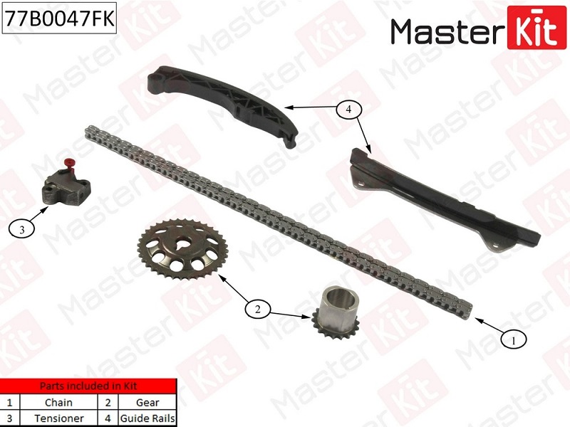 Комплект цепи ГРМ Toyota Yaris Masterkit 77B0047FK